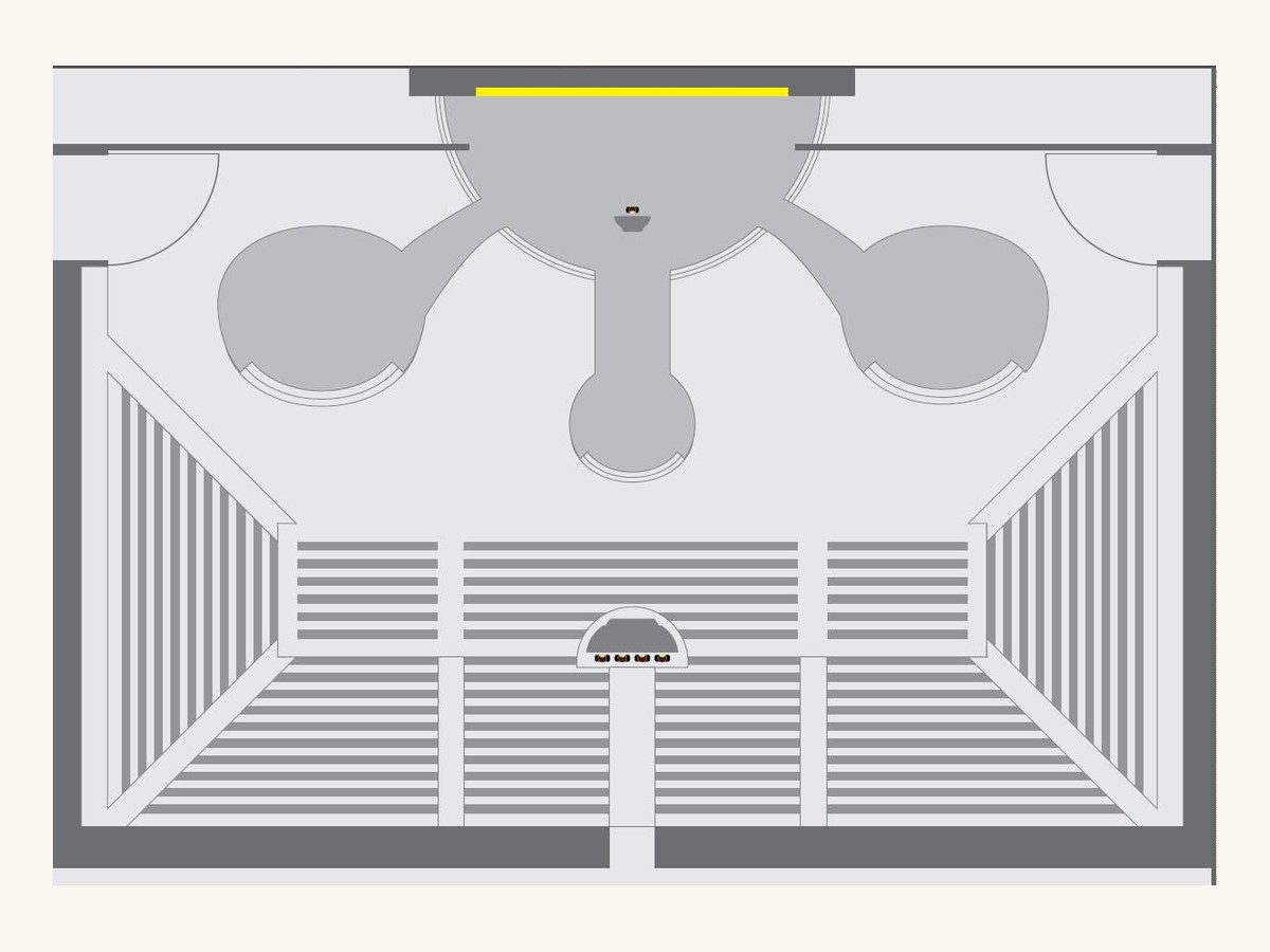 Floor plan of the first stage design for the CultAWARD gala, 2010